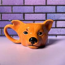 Caneca 3d Cachorro Caramelo Cerâmica 200ml Broglio