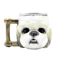 Caneca 3d Cachorro Shitzu Dog Resina E Aluminio