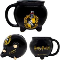 Caneca 3D Caldeirão Lufa-Lufa Hufflepuff Porcelana 500ml Oficial Harry Potter