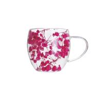 Caneca 3D Camélia Primavera Borossilicato 250ml Parede Dupla