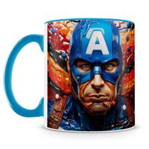 Caneca 3D do Capitão América - Modelo 2 - Cerâmica Premium 325ml