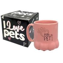 Caneca 3d formato pata rosa - life - mae de pet - Simas