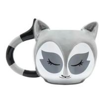 Caneca 3D Guaxinim Cerâmica 300ml Decoração Presente Broglio