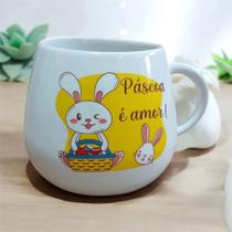 Caneca 3D Páscoa 500ml Porcelana Decorada Presente - Cesta de Chocolate