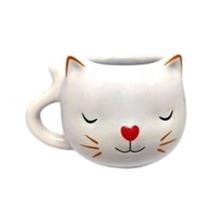 Caneca 3D Personalizada de Gato 380 ML Nariz Coração