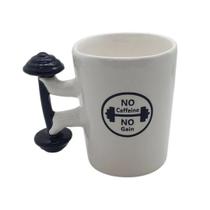 Caneca 3D Peso de Academia Branca Enfeite Xícara 3D Temática - Hadu Esotéricos