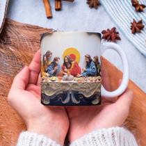 Caneca 3D Santa Ceia Cerâmica 325ml - Personalizada Produto Exclusivo, Gravamos seu Nome !