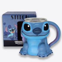 Caneca 3D Stitch Resina E Aço Inox 250 Ml Oficial Disney - Zona Criativa