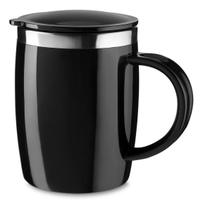 Caneca 400ml Café Chá Cerveja Com Tampa - Preta