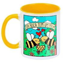Caneca abelha amarela Namorados Casal Vários Modelos