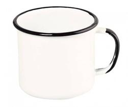 Caneca Aço Esmaltado 8cm 370ml Branco Ewel