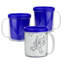 Caneca Acrílica 300ml para Colorir - 5 unidades