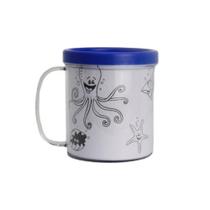 Caneca Acrílica p/ Colorir 300ml - AZUL (ALIMENTO)