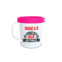 Caneca Acrílica Rosqueável Personalizada - Carnaval - Hoje Vou dar Trabalho - Pink - 1 unidade - Rizzo