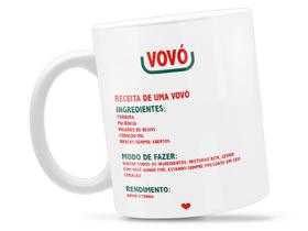 Caneca Açúcar Vovó Divertida Porcelana Xícara 325ml + Caixa Presente