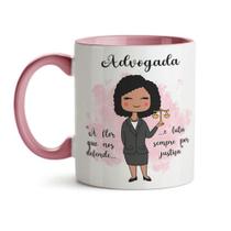 Caneca Advogada Feminina 03 Alça e Interior Rosa Claro