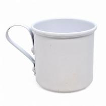 Caneca Ágata Branca Esmaltada 10 cm para Chá Café de 500ml