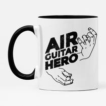 Caneca Air Guitar Hero Branca com Alça Preta - Presente Super