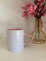 Caneca Alça Coração rosa 380ml Caneca Alça Coração rosa 380ml