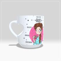 Caneca Alça de Coração Cavado Signo Ela É de Áries