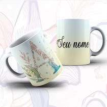 Caneca Alfabeto Floral Glitter Personalizada Com Inicial E Nome Todas As Letras E Nome -OFERTA