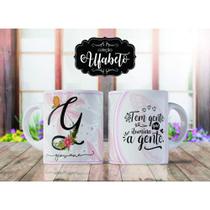 Caneca Alfabeto Floral Personalizada Com Inicial Nome E Frase Todas As Letras E Nome Presente