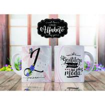 Caneca Alfabeto Floral Personalizada Com Inicial Nome E Frase Todas As Letras E Nome Presente