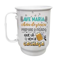Caneca Alumínio 500ml Ave Maria cheia de graça, prepara o
