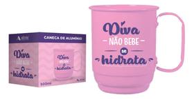 Caneca Aluminio Diva 500ml Cerveja, Água Linda