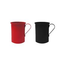 Caneca Aluminio Preta e Vermelha Chopp Drink 375ml Retro 2un