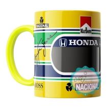 Caneca Amarela Ayrton Senna Fórmula 1 F1 Corrid