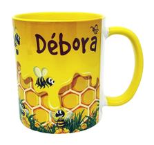 Caneca Amarela Personalizada Colmeia de Abelha Abelhinha Caneca Amarela Personalizada Colmeia de Abelha Abelhinha
