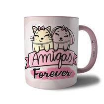 Caneca Amigas Forever - Presente Amiga Fofa Gata Friends Forever