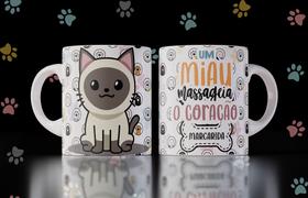 Caneca amor aos animais gato/cachorro