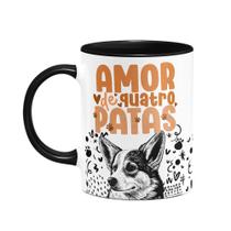 Caneca - Amor de quatro patas - Corgi - B-black Caneca - Amor de quatro patas - Corgi - B-black