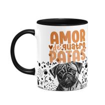 Caneca - Amor de quatro patas - Pug - B-black Caneca - Amor de quatro patas - Pug - B-black
