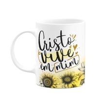 Caneca Amor e fé - Cristo vive em mim - 325ml branca Caneca Amor e fé - Cristo vive em mim - 325ml branca