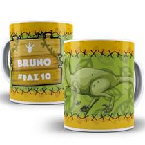 Caneca aniversário com nome e idade personalizados dino