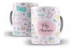 Caneca Aniversário Festa Presente Cerâmica