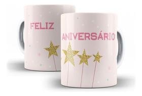 Caneca Aniversário Festa Presente Cerâmica