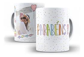 Caneca Aniversário Festa Presente Cerâmica