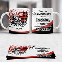 Caneca aniversário Times de Futebol Flamenguista com nome
