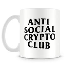 Caneca Anti Social Crypto Club - Cerâmica Premium 325ml