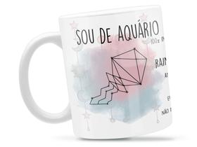 Caneca Aquario Signo Divertida Porcelana Xícara 325ml + Caixa Presente Caneca Aquario Signo Divertida Porcelana Xícara 325ml + Caixa Presente