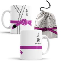 Caneca Artes Marciais Jiu-Jitsu Faixa Roxa com Saquinho