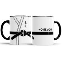 Caneca Artes Marciais Judô Kimono faixa preta