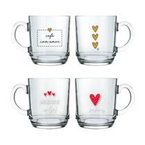 Caneca aspen love de vidro 300ml decorada - allmix Caneca aspen love de vidro 300ml decorada - allmix