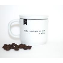 Caneca Atersanal a Vida é Café 150ml Porcelana Grande Caneca Atersanal a Vida é Café 150ml Porcelana Grande