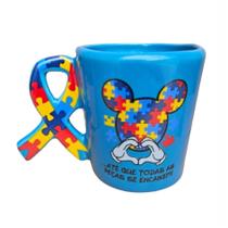 Caneca Autismo 3D "Emoções" - Mickey - em Cerâmica