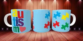 Caneca Autismo Colorida Presente Porcelana 325Ml